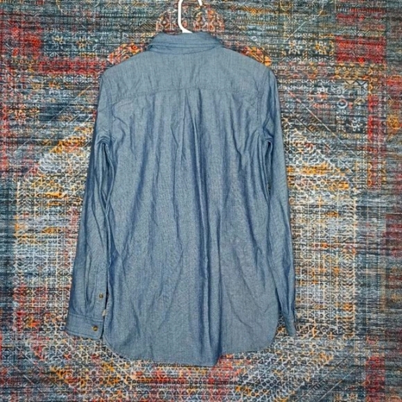 Carhartt womens blue chambray Rugged Flex durable stretch work shirt S NWT - Picture 2 of 4